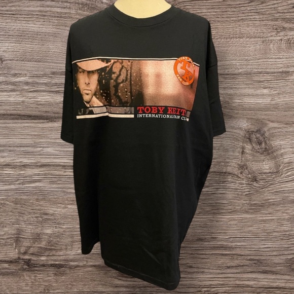 Toby Keith International Fan Club Black T-shirt 90s 2000s 2XL - Picture 2 of 10